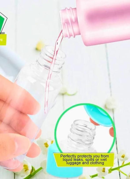 Refillable Travel Cosmetic Bottles with Pouch Set